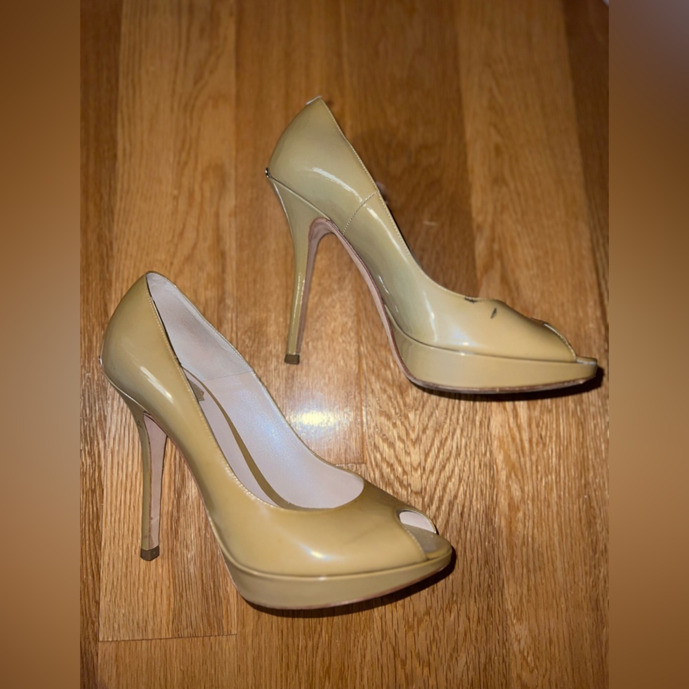 Dior Peep Toes Patent Leather Heels - Size: 37